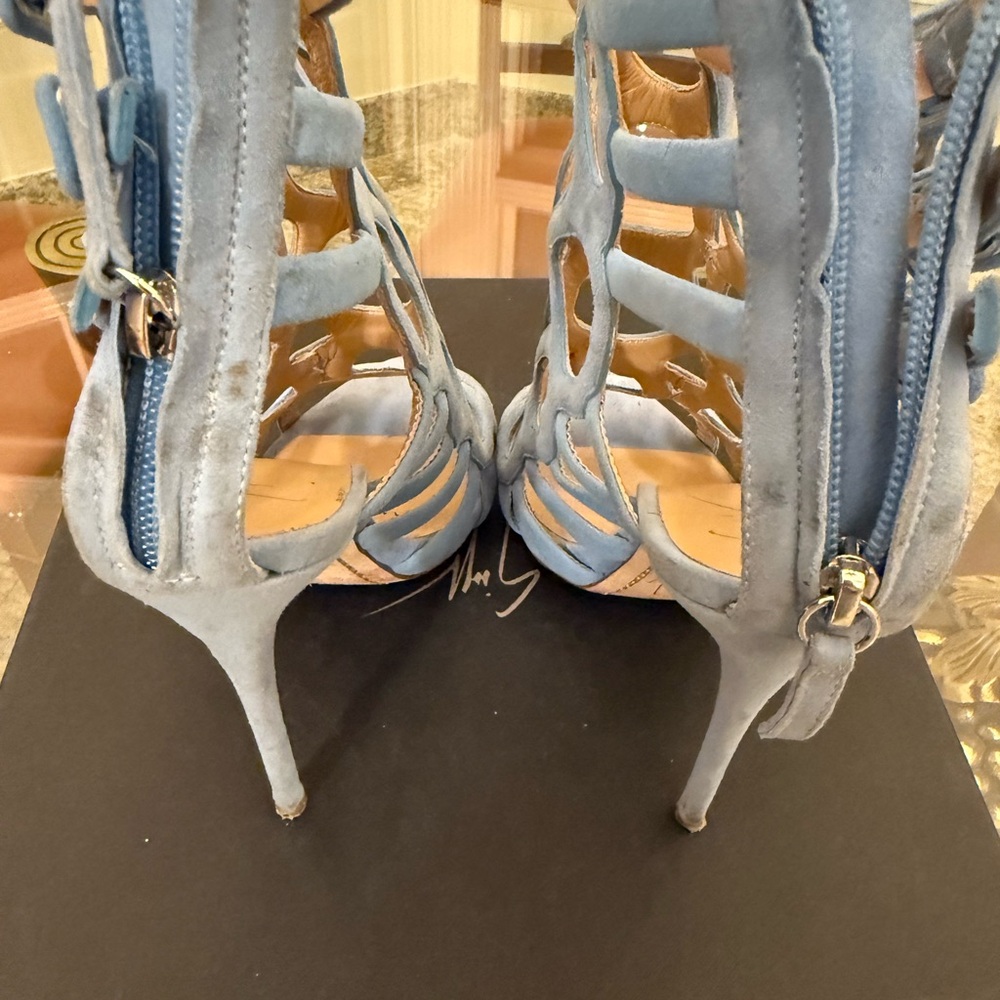 Giuseppe Zanotti Colline cutout Suede Sandal Blue size (9)
